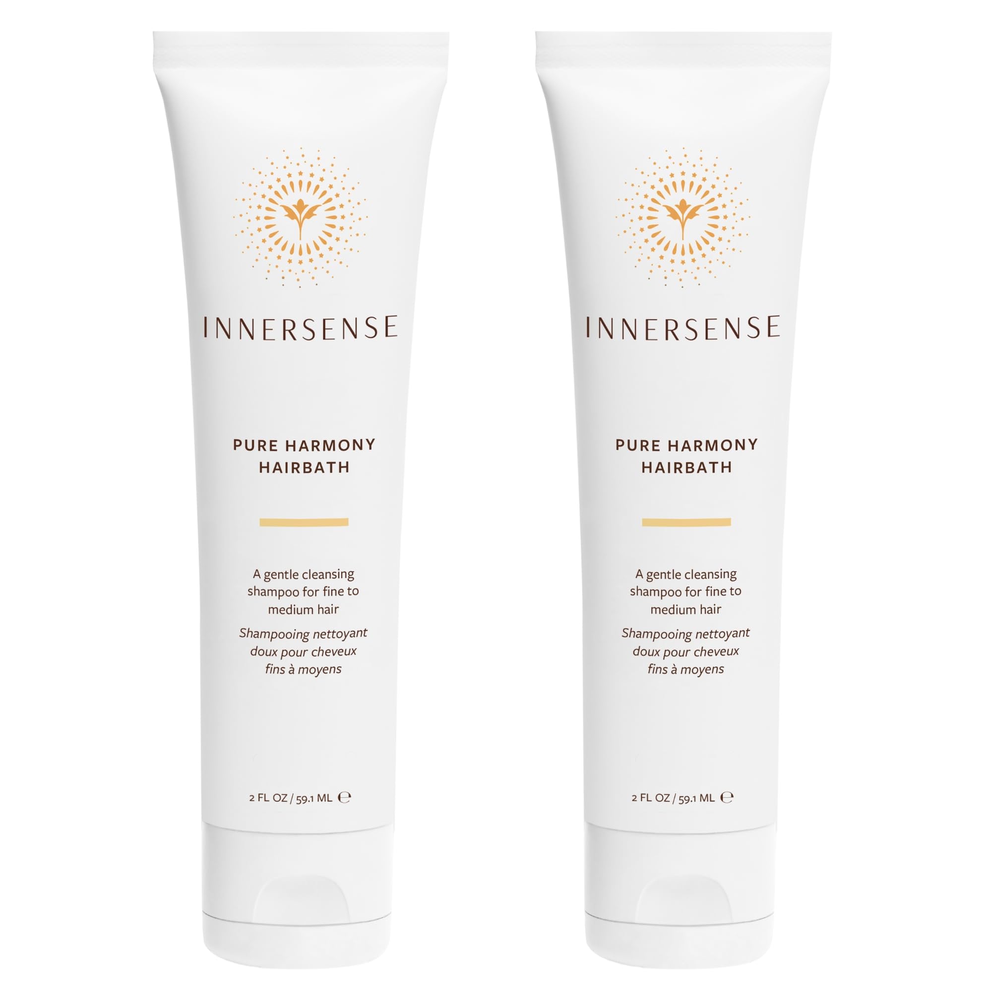 INNERSENSE Natural Pure Harmony Hairbath Shampoo bottle close-up for gentle cleansing and vibrant hair.