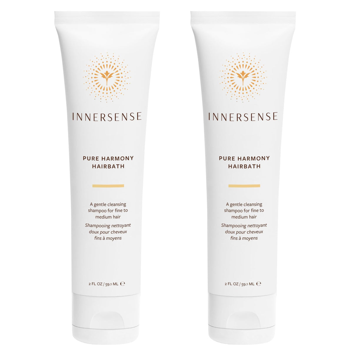 INNERSENSE Natural Pure Harmony Hairbath Shampoo bottle close-up for gentle cleansing and vibrant hair.