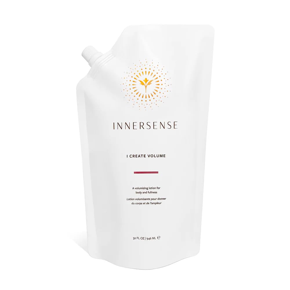 INNERSENSE Organic Beauty Volume Lotion bottle showing medium-hold lift for fuller hair