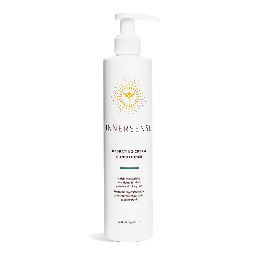 INNERSENSE Organic Hydrating Cream Conditioner bottle, silicone-free hydration for thick, thirsty hair.