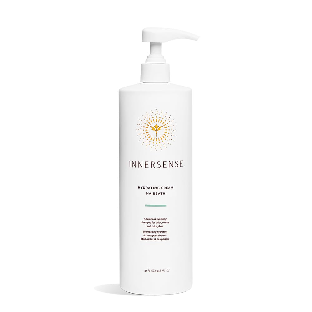 INNERSENSE Organic Hydrating Hairbath bottle showing nourishing formula for dry hair.