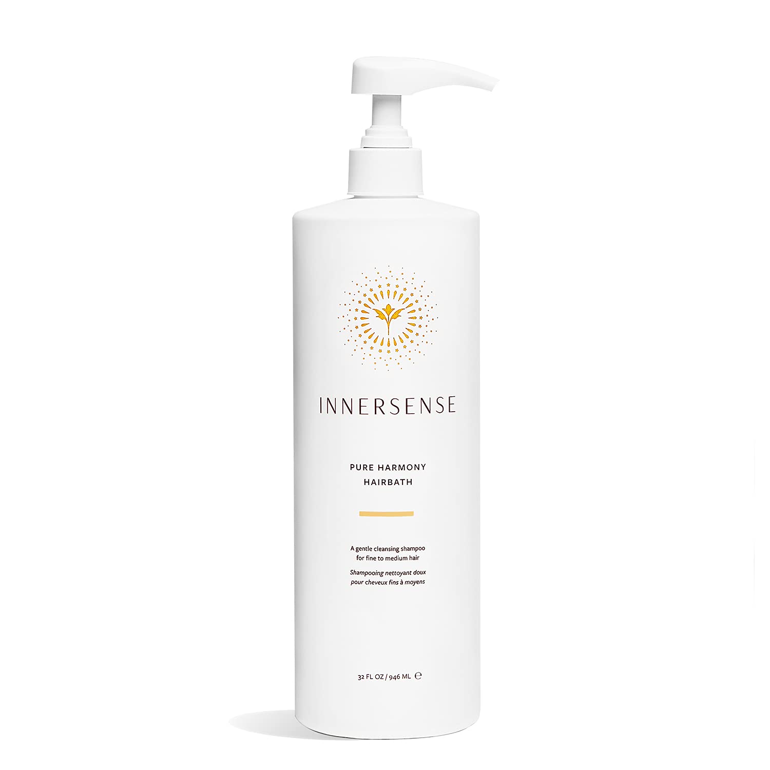 INNERSENSE Pure Harmony Hairbath bottle 32oz shows a clean, non-toxic cleanse for all hair types.