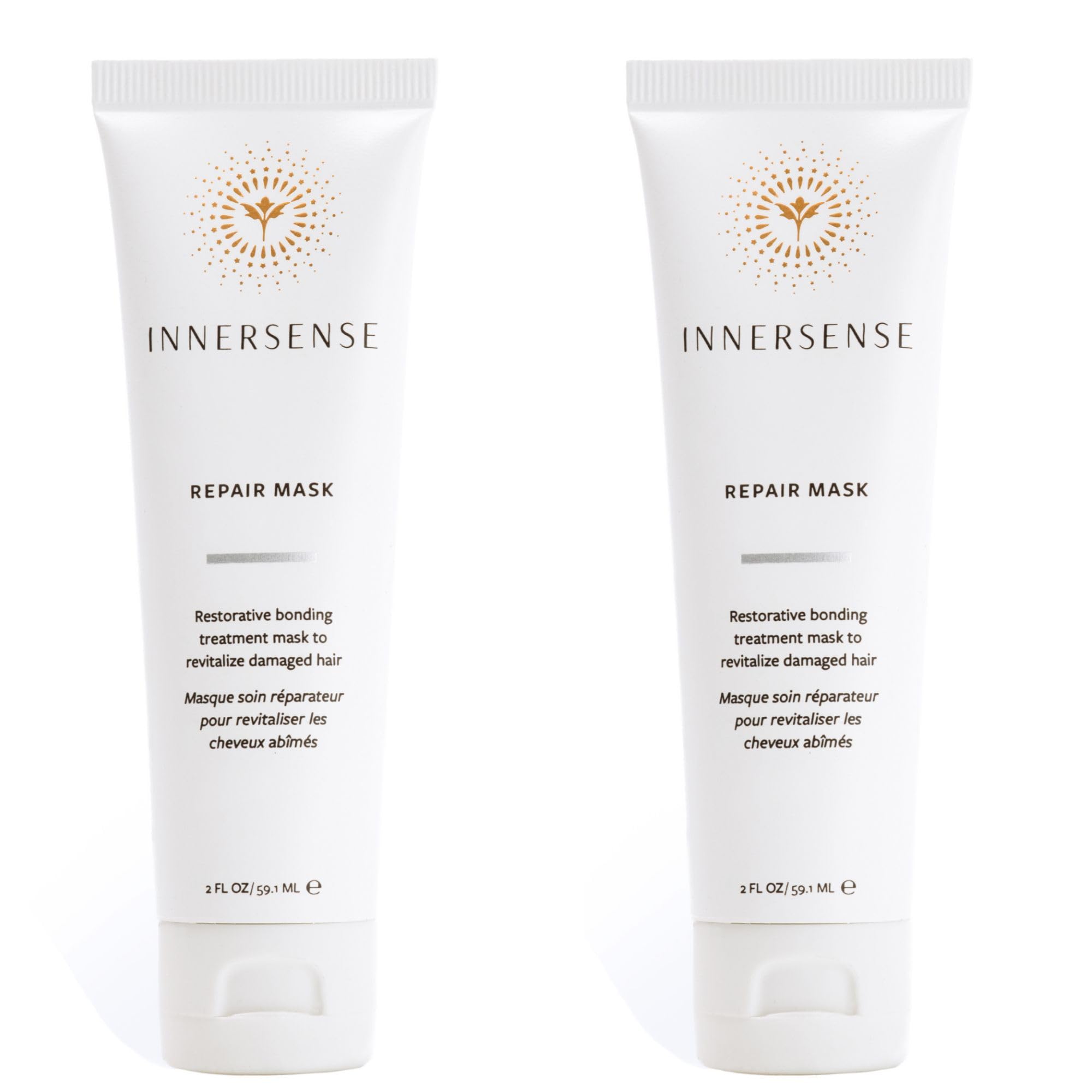 INNERSENSE Repair Hair Mask pack front shows a healthy, non-toxic formula for stronger hair.