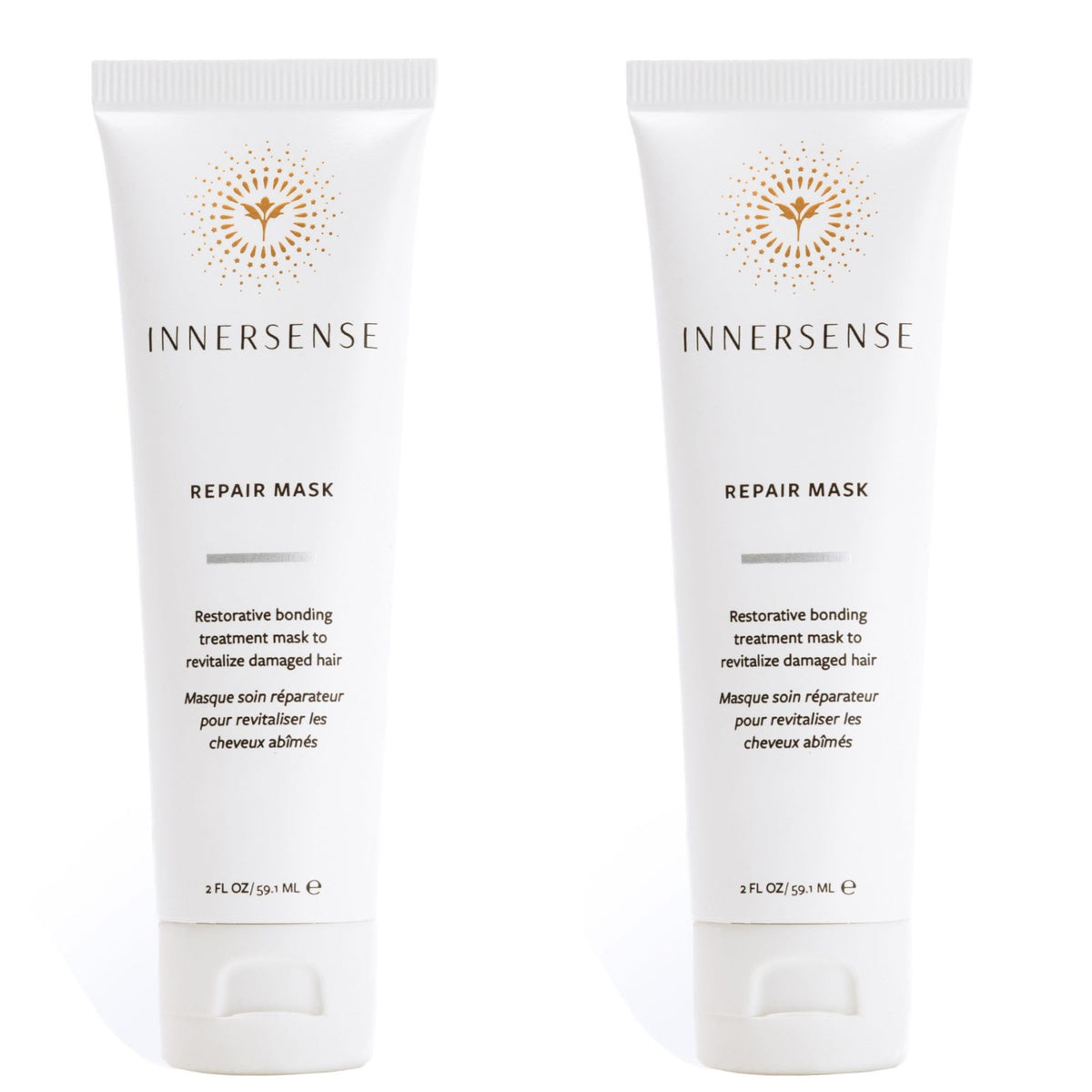 INNERSENSE Repair Hair Mask pack front shows a healthy, non-toxic formula for stronger hair.