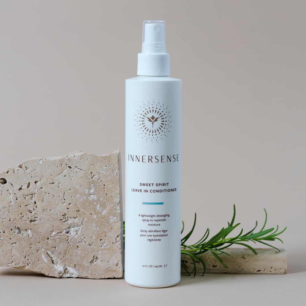 INNERSENSE Sweet Spirit Leave-In ingredients close-up suggests natural, bee-friendly honey benefits.