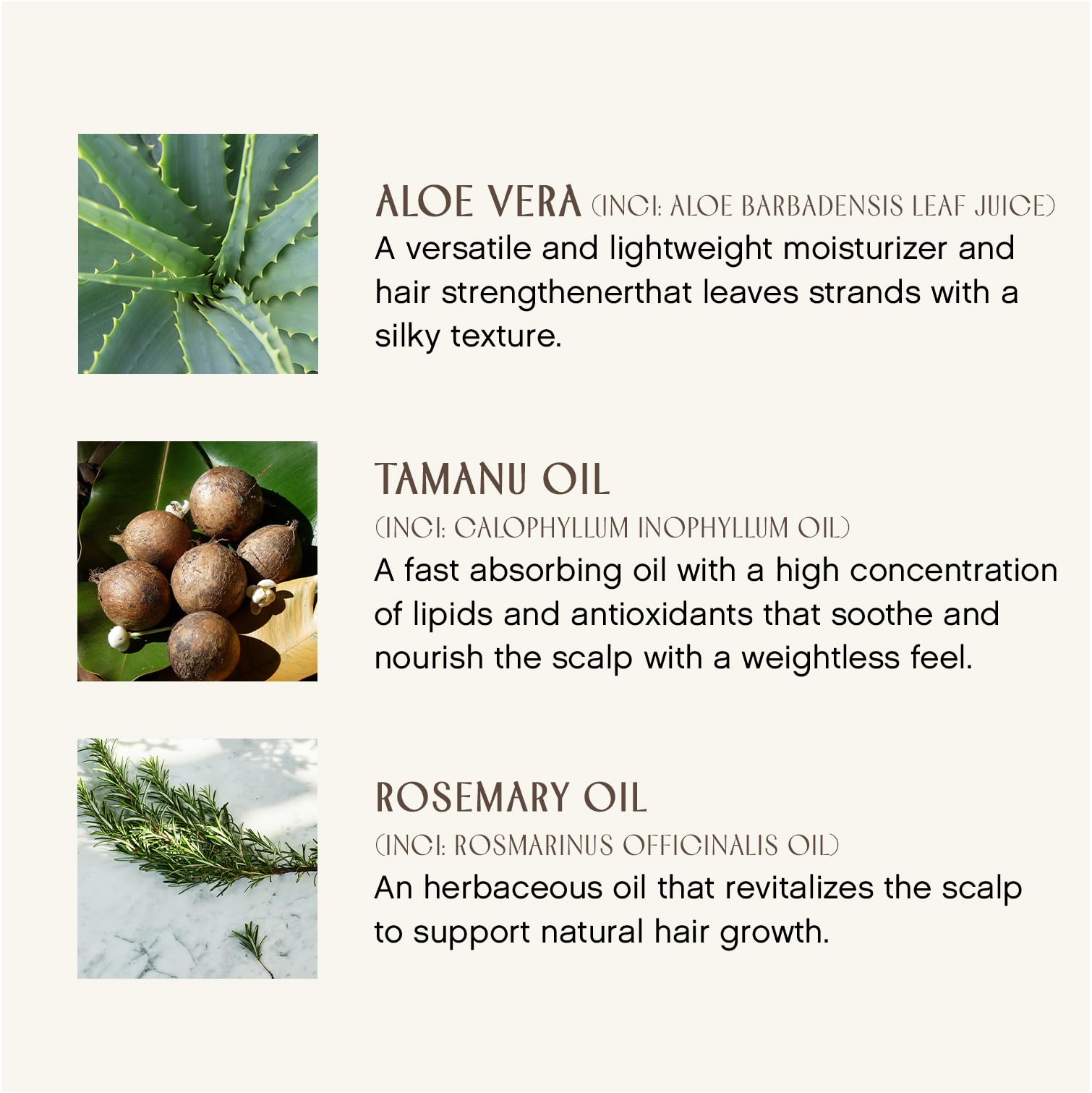 INNERSENSE Sweet Spirit Leave-In label detail highlights aloe, rosemary, and tamanu.
