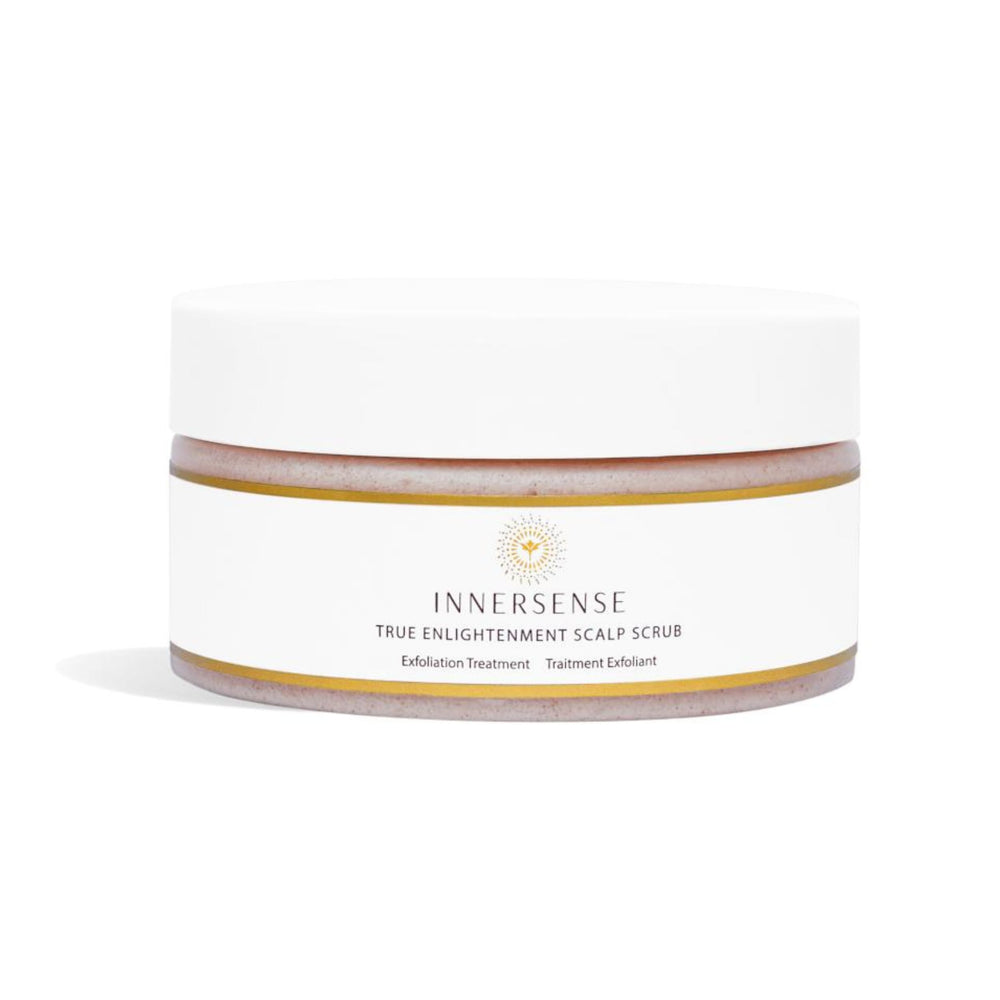 INNERSENSE True Enlightenment Scrub jar – rich exfoliating texture for a clarifying pre-cleanse.