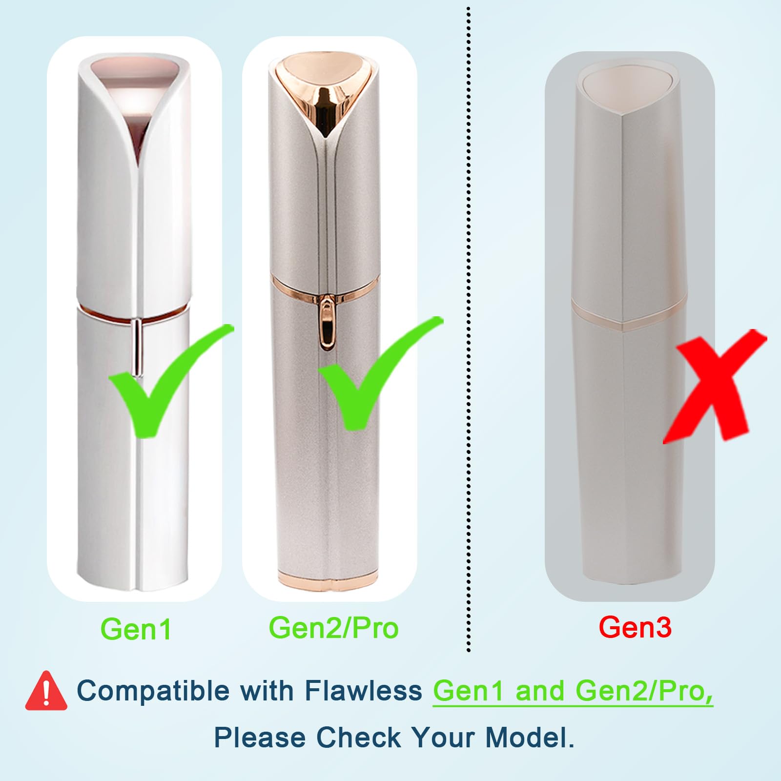 Innobeaut Gen2 replacement head contents show six heads and cleansing brush for easy maintenance.