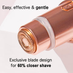 INNOBEAUT Gen3 head tilts to follow cheek and lip contours for close trimming.
