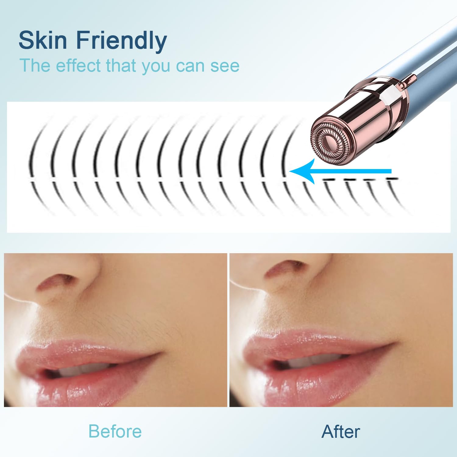 INNOBEAUT women's face trimmer delivers gentle, precise hair removal on cheeks and chin.