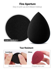 InnoGear makeup sponge with rounded end for larger-area coverage and even tone.