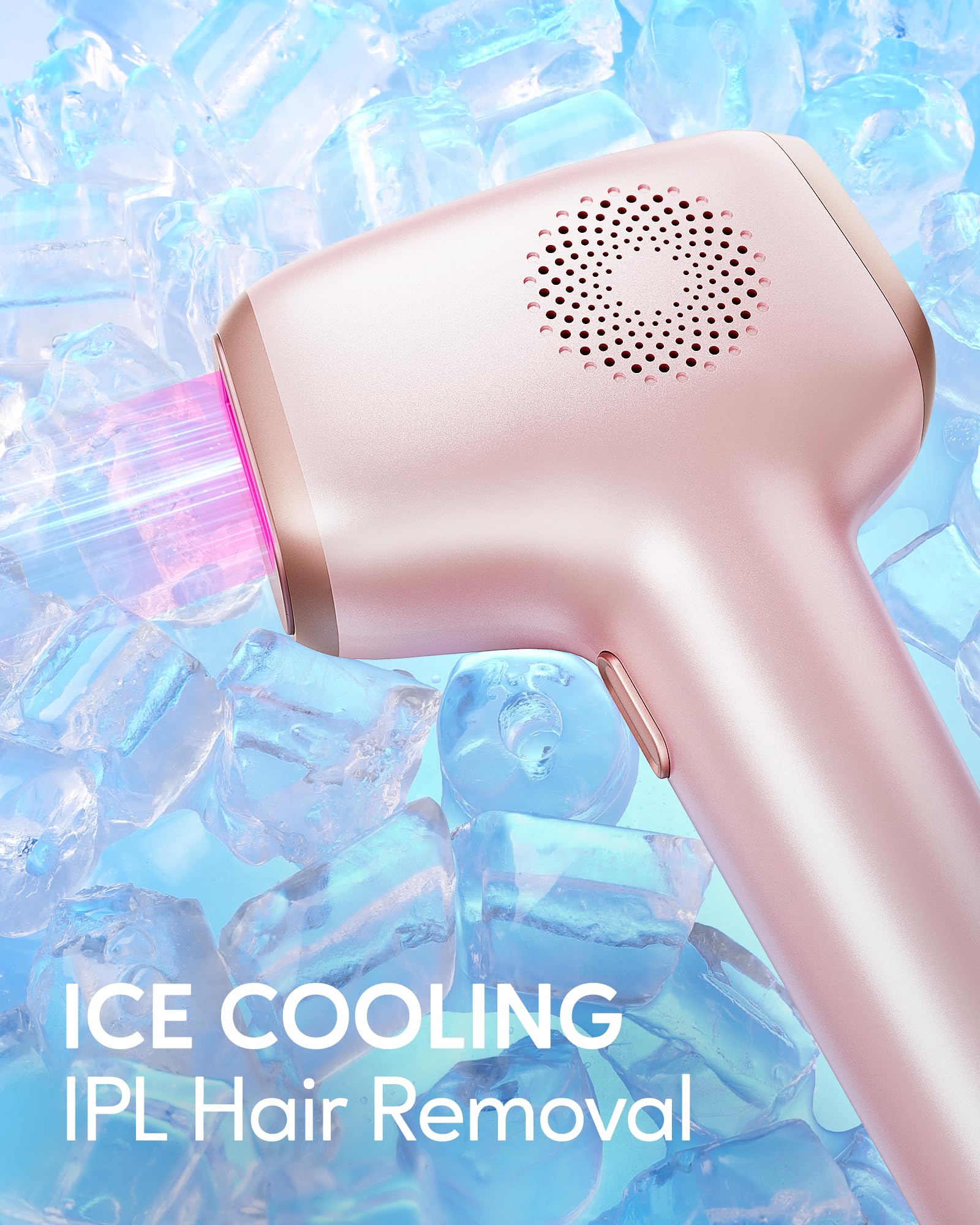 INNZA IPL ice cooling feature shows soothing cooling during treatment