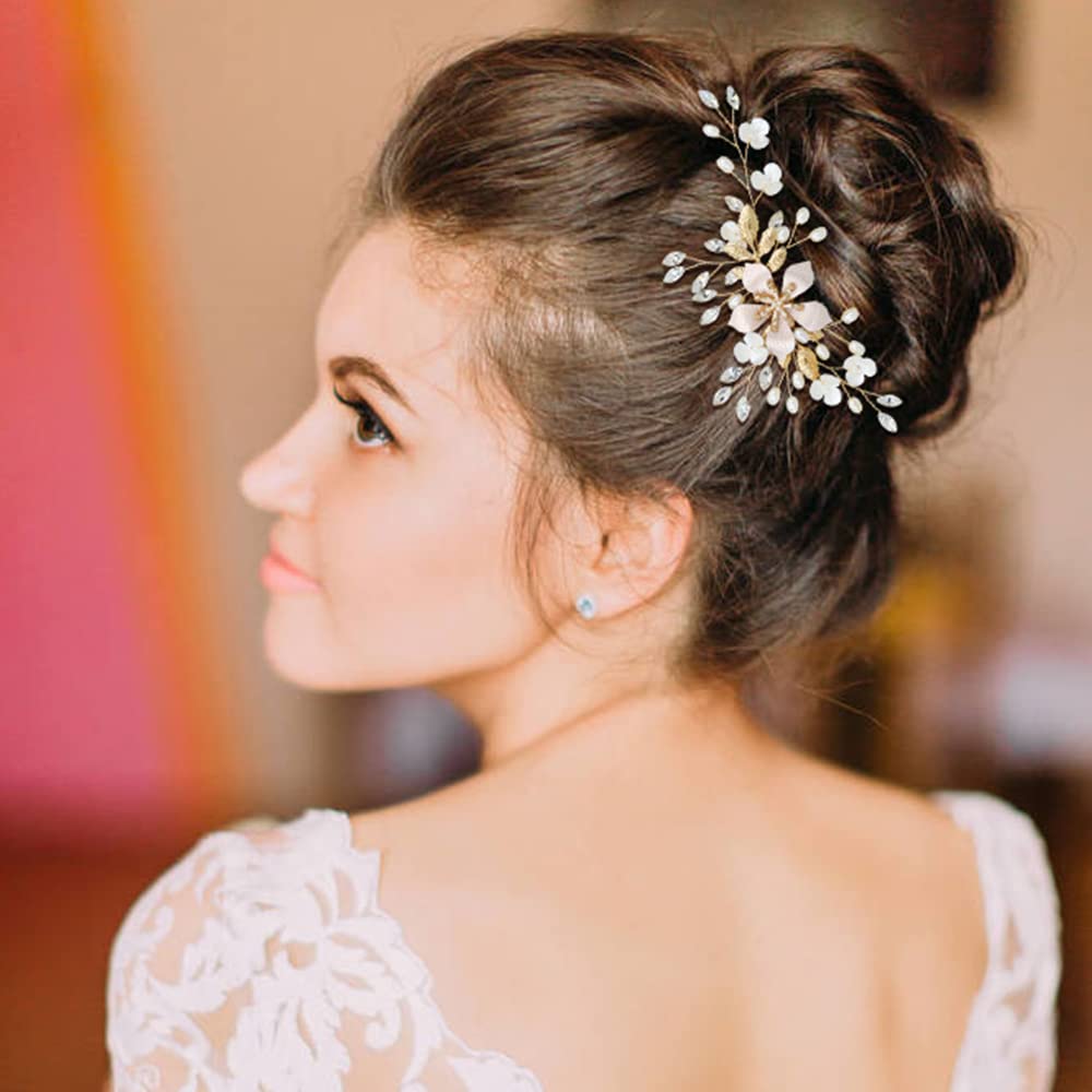 inSowni gold U-shaped pearl hair pins offer secure shimmer for elegant wedding styles