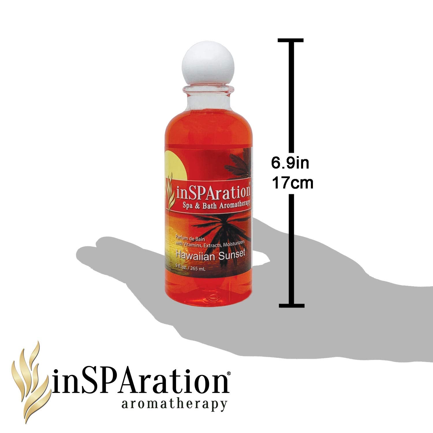 InSPAration Hawaiian Sunset tropical-fruit-herbs invites fruity aroma for uplifting spa fragrance.