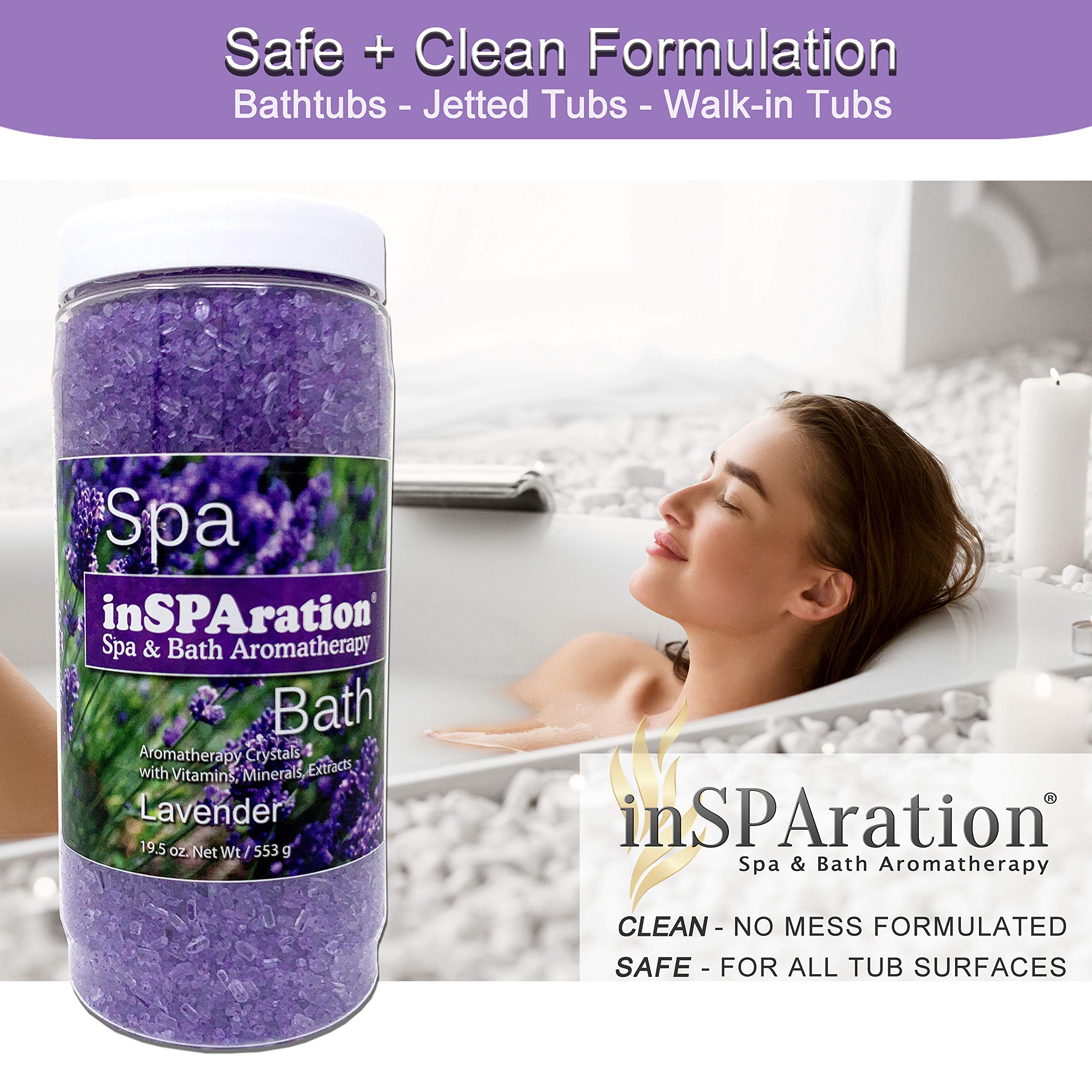 InSPAration 7463 lavender crystals dissolve without staining woods or fixtures.