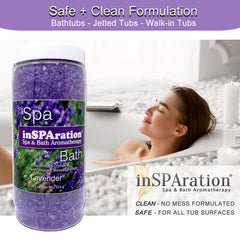 InSPAration Lavender Crystals odor masking without staining or harming spa surfaces