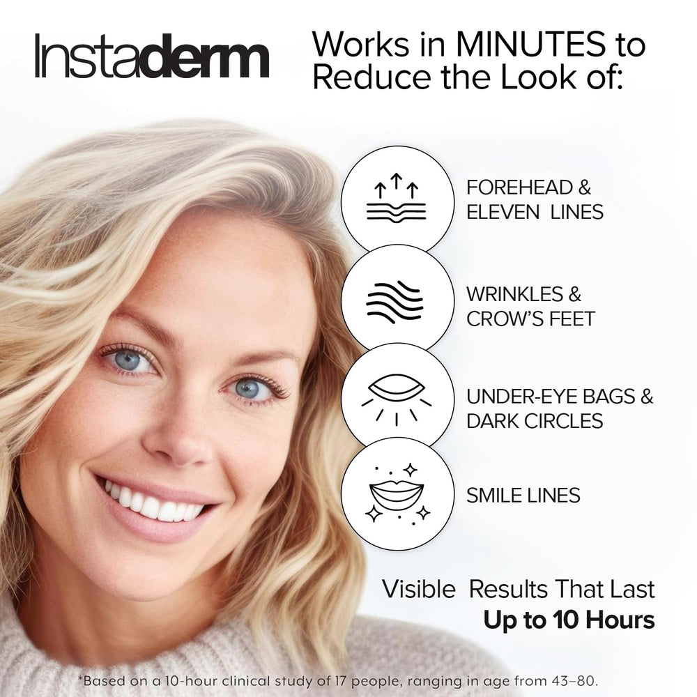 Instaderm Instant Eye Tightener bottle ready for easy everyday application.