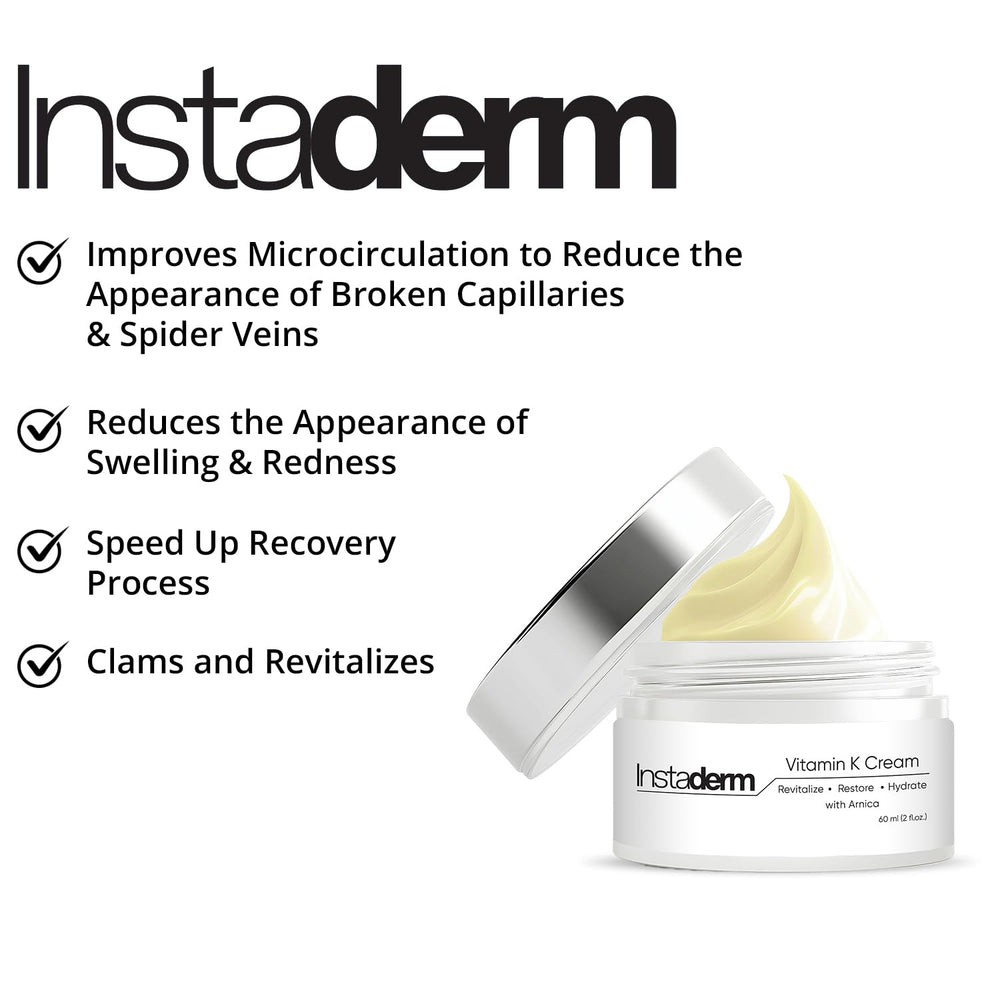 Instaderm Vitamin K Cream soothes itchy, dry skin with calming ingredients.