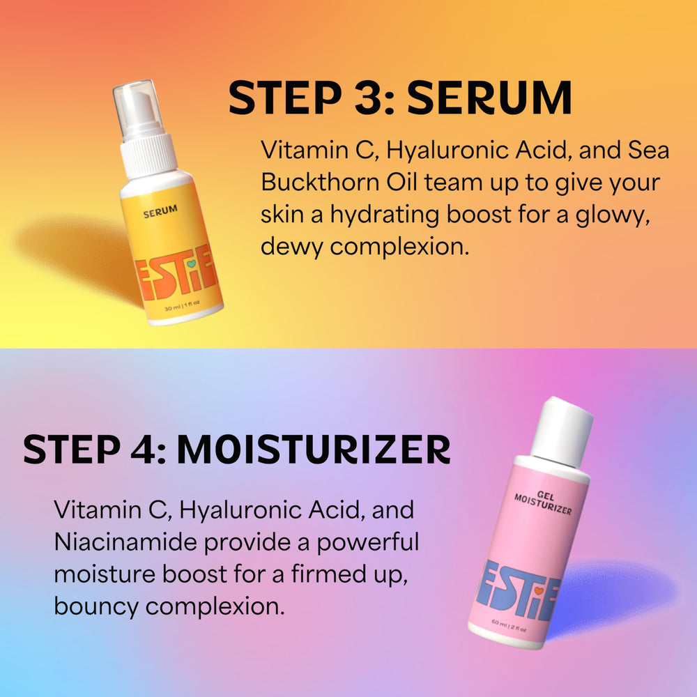 InstaNatural Besties four-step kit front view emphasizes teen-friendly skincare routine.