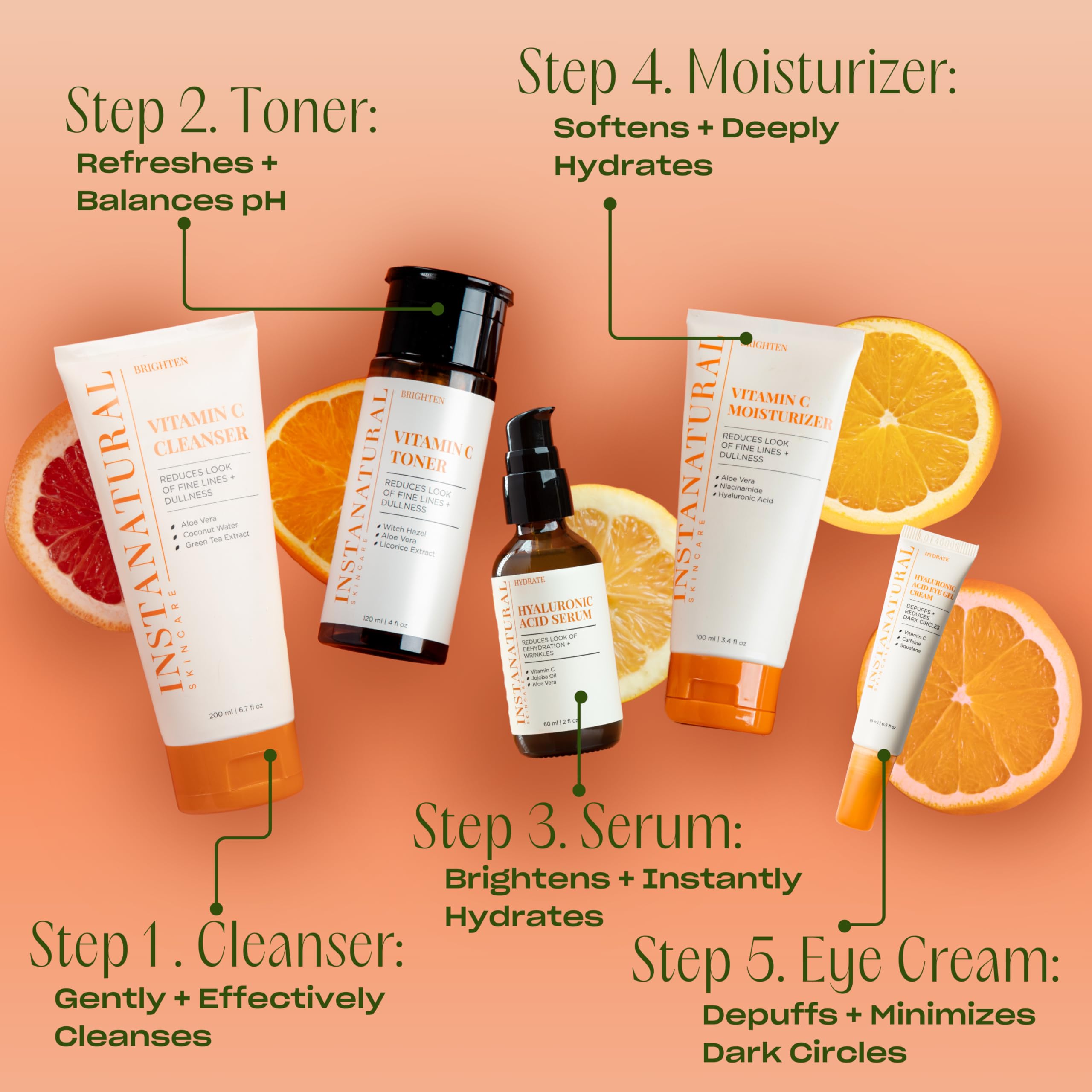 Under-eye area with InstaNatural Eye Gel Cream shows quick absorption and crease-free makeup-ready results.