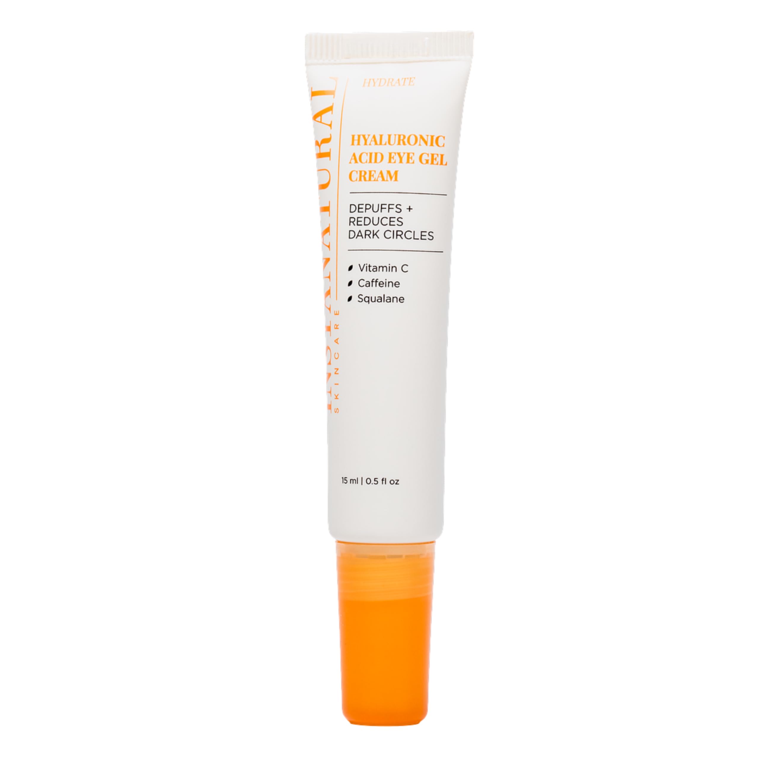 InstaNatural Hyaluronic Acid Eye Gel Cream jar close-up showing soothing under-eye hydration.
