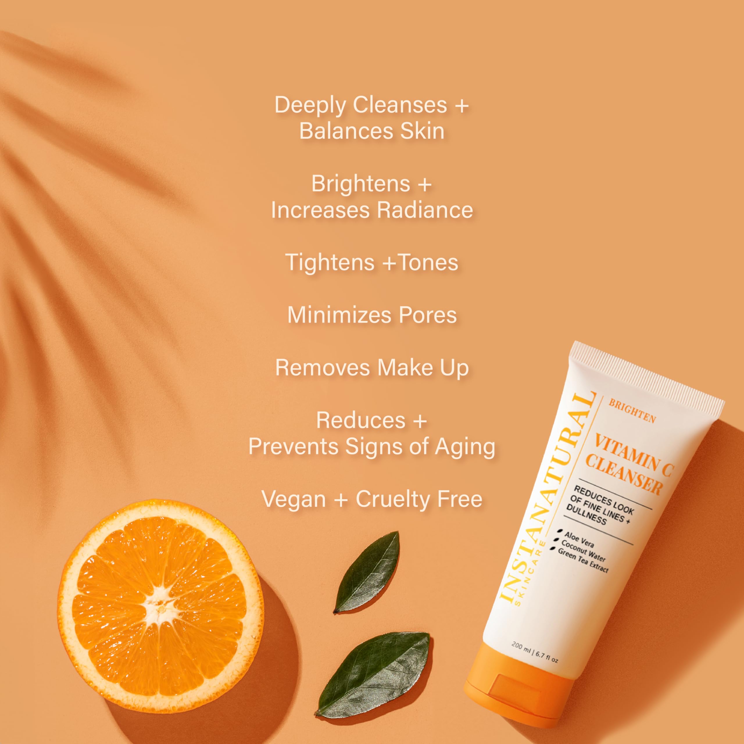 InstaNatural Vitamin C Cleanser aloe vera soothing imagery