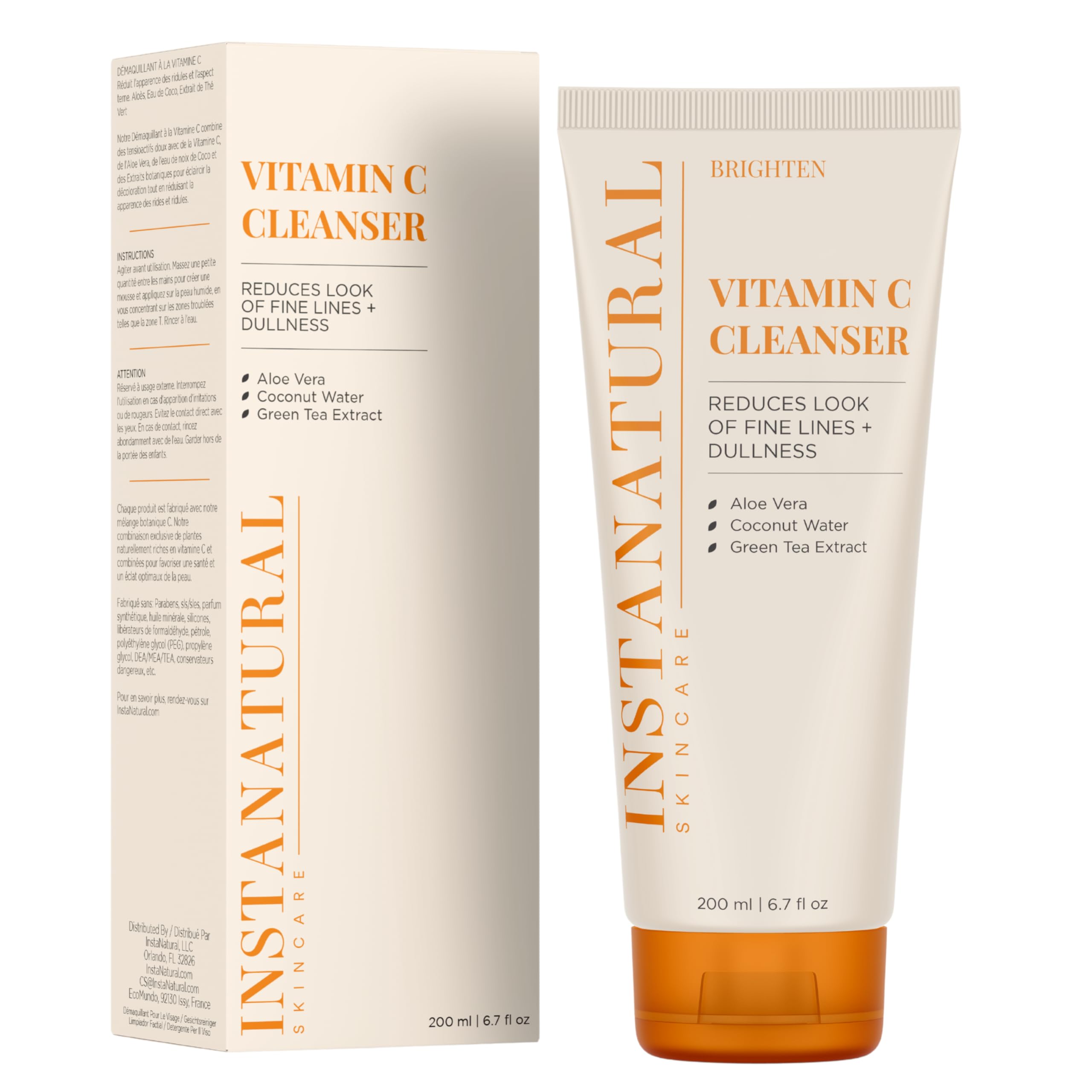 InstaNatural Vitamin C Cleanser hand-application demonstrates potential for even tone