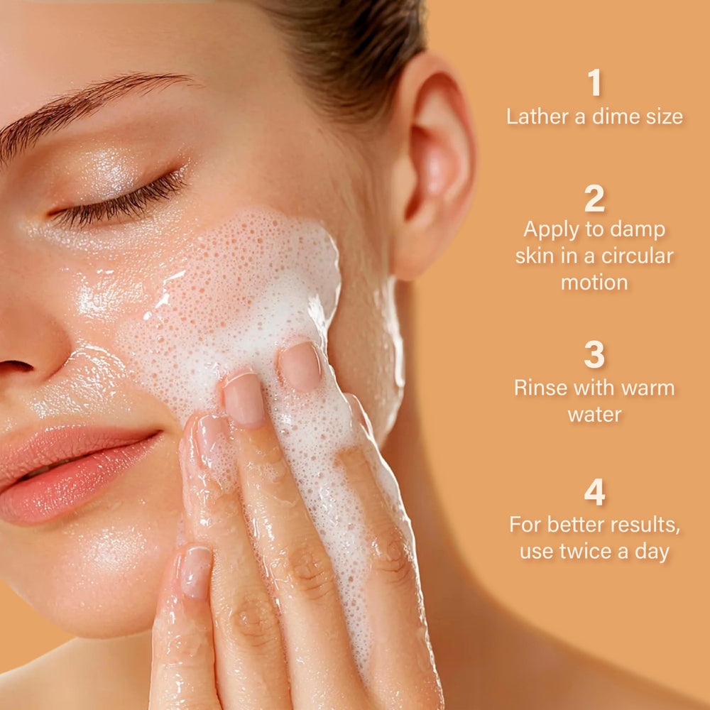 InstaNatural Vitamin C Cleanser lather forms gentle foam on skin
