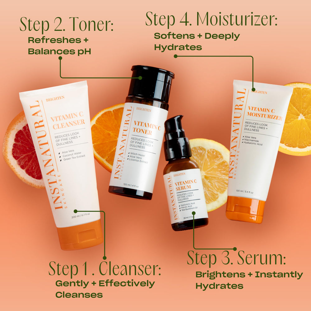 Witch Hazel closeup on InstaNatural toner bottle illustrating balancing action