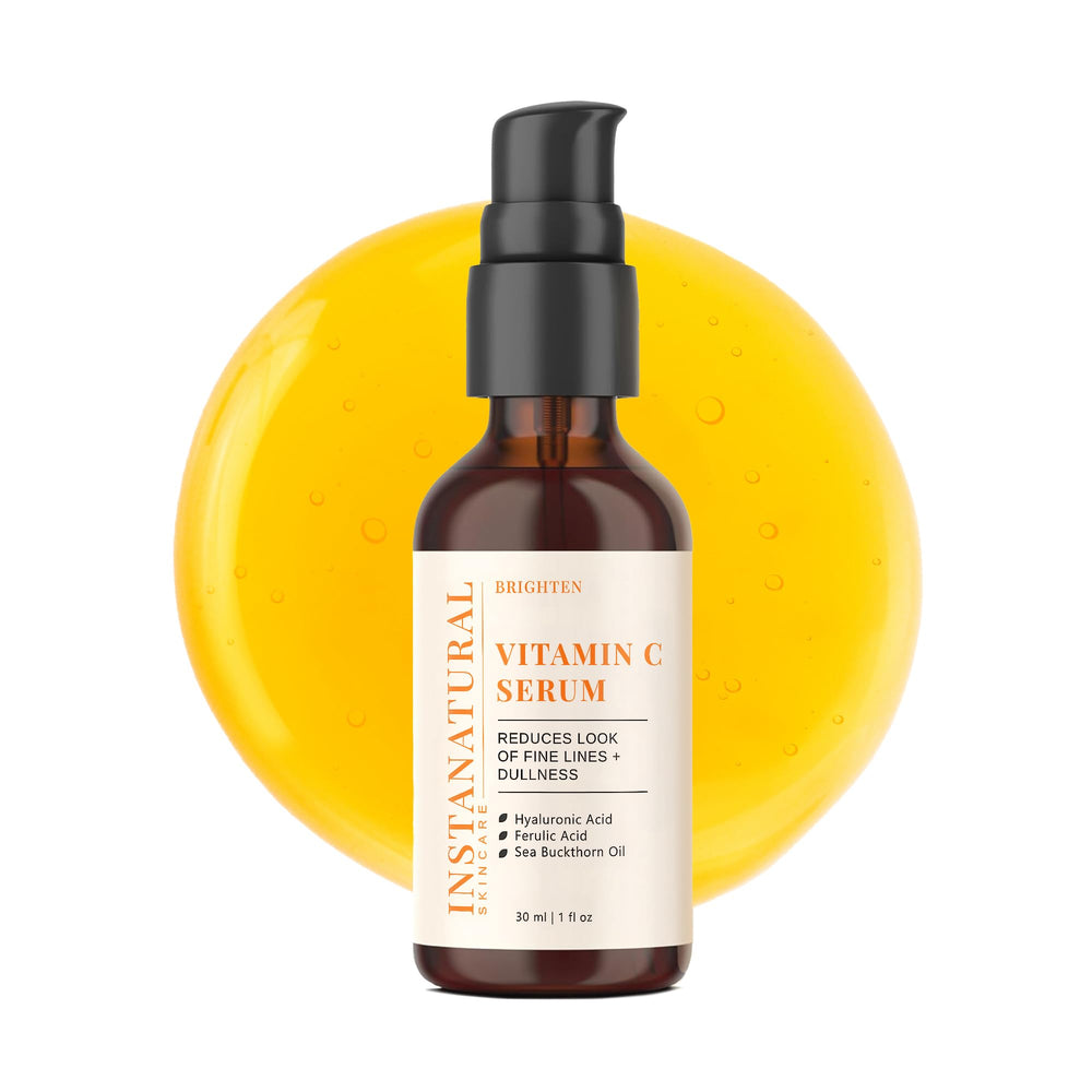 InstaNatural Vitamin C Serum pump bottle for brightening hydration