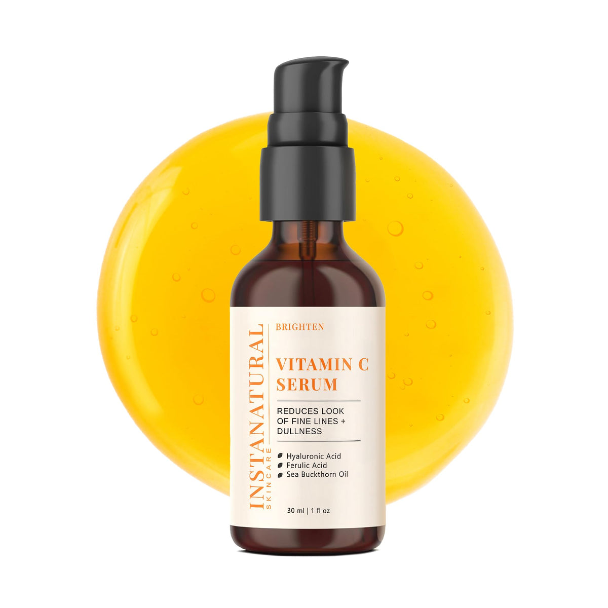InstaNatural Vitamin C Serum pump bottle for brightening hydration