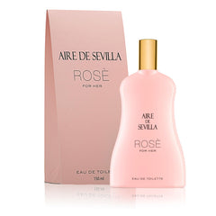 Instituto Español Aire de Sevilla Rosè bottle closeup highlights a refined floral fragrance perfect for daily wear.