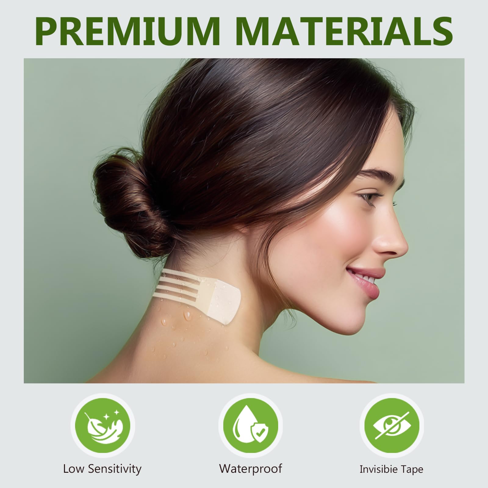 InstrumenteNrw neck lift tape application step—easy start to smooth look.