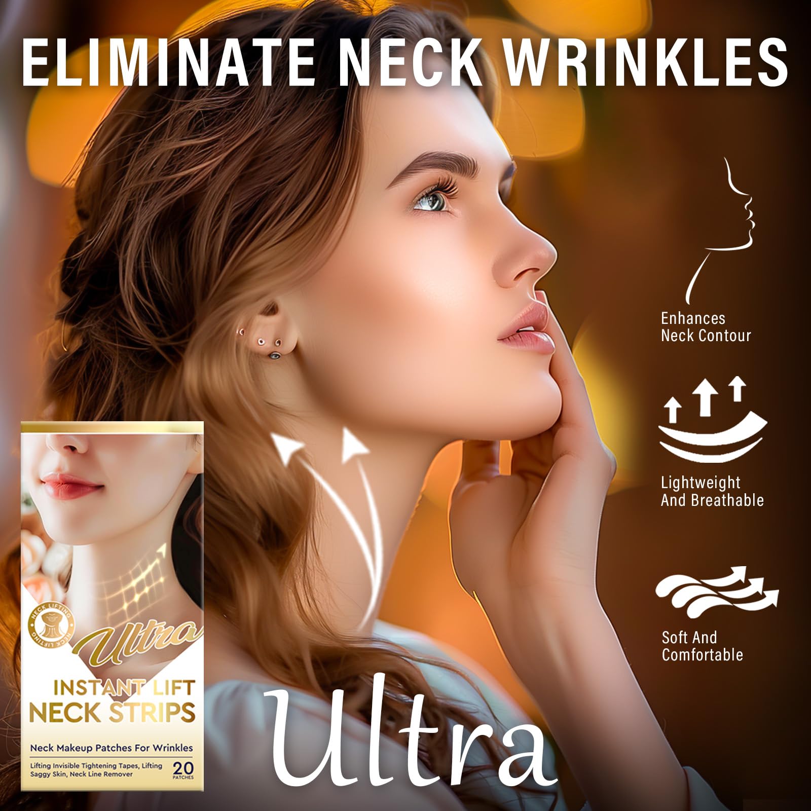 InstrumenteNrw Neck Lift Tape application close-up demonstrates easy smoothing.