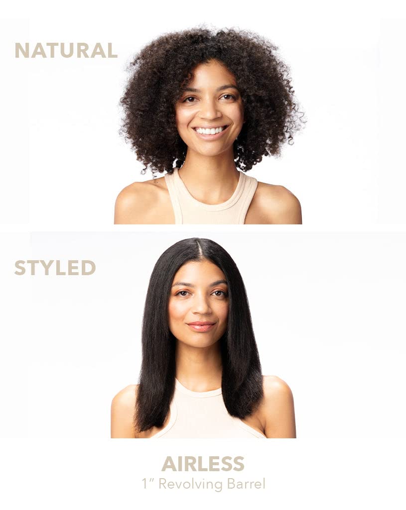 InStyler Airless Smoothing for Thick Curls creates sleek, manageable styles.