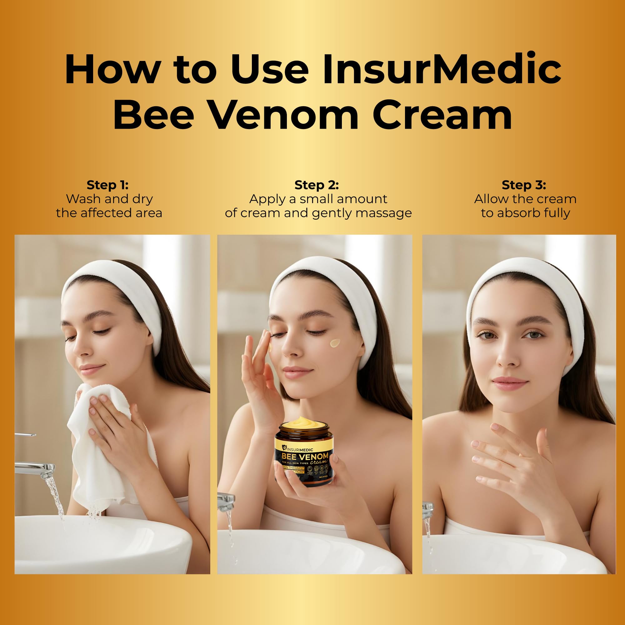 InsurMedic Bee Venom Cream applied to skin promotes daily comfort and refreshed appearance