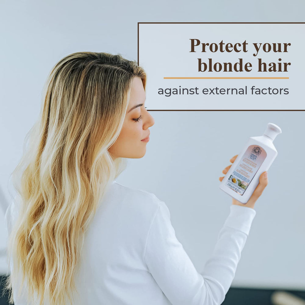 Intea Blonde Hair Conditioner cream-texture close-up shows smooth consistency.