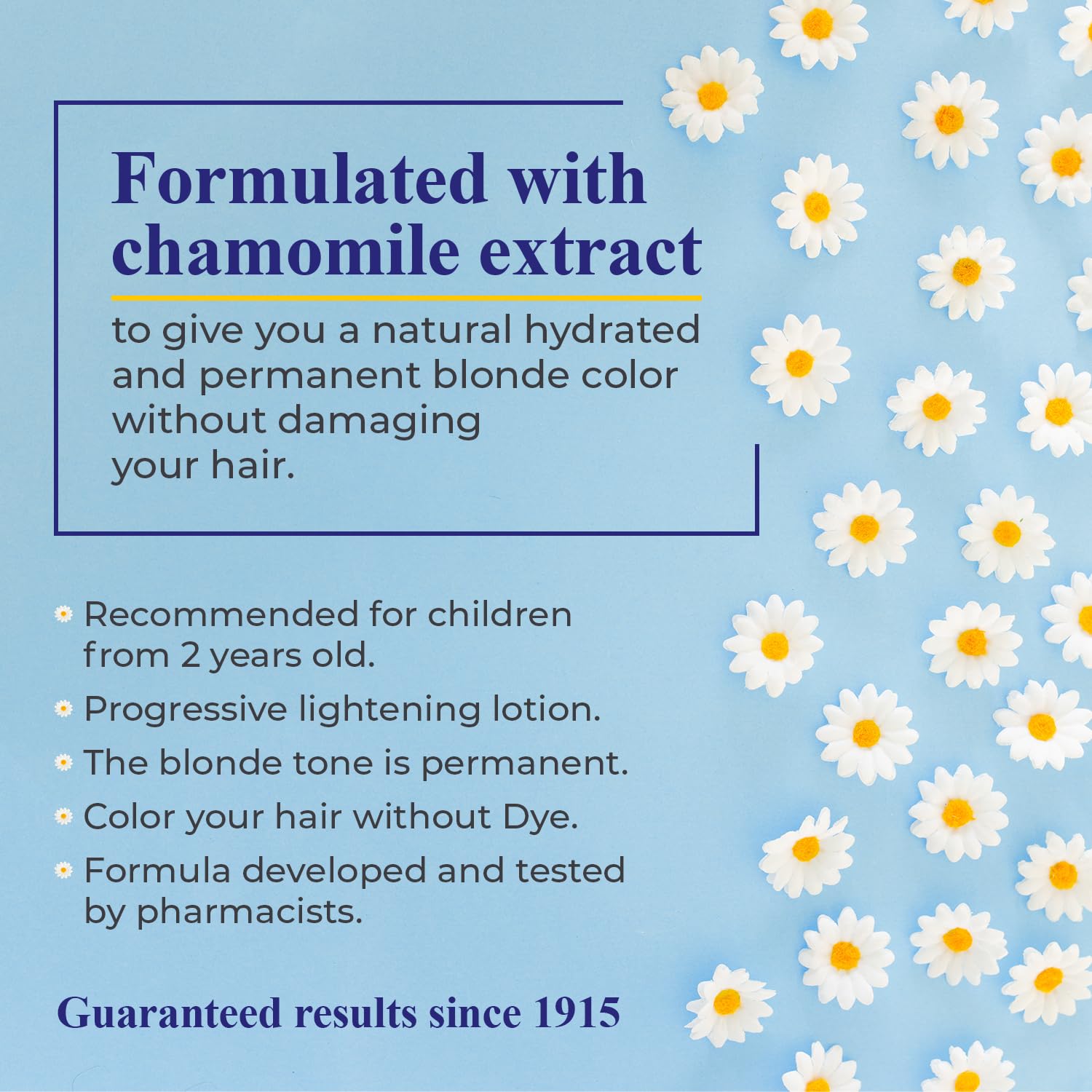 No bleach and no ammonia claim reinforces safe lightening for young users.