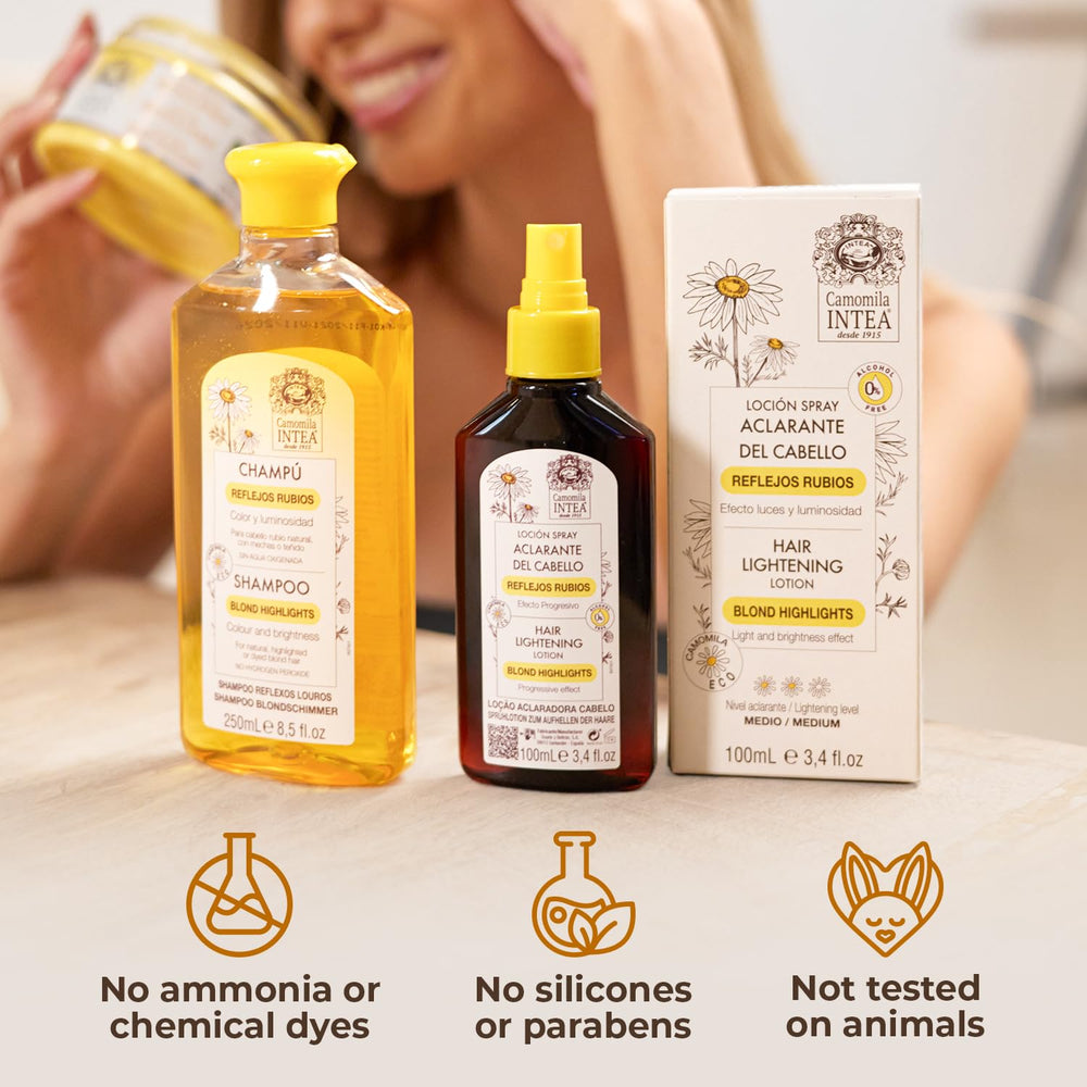 Intea Camomila sunlight-boosted lightening on sun-exposed hair