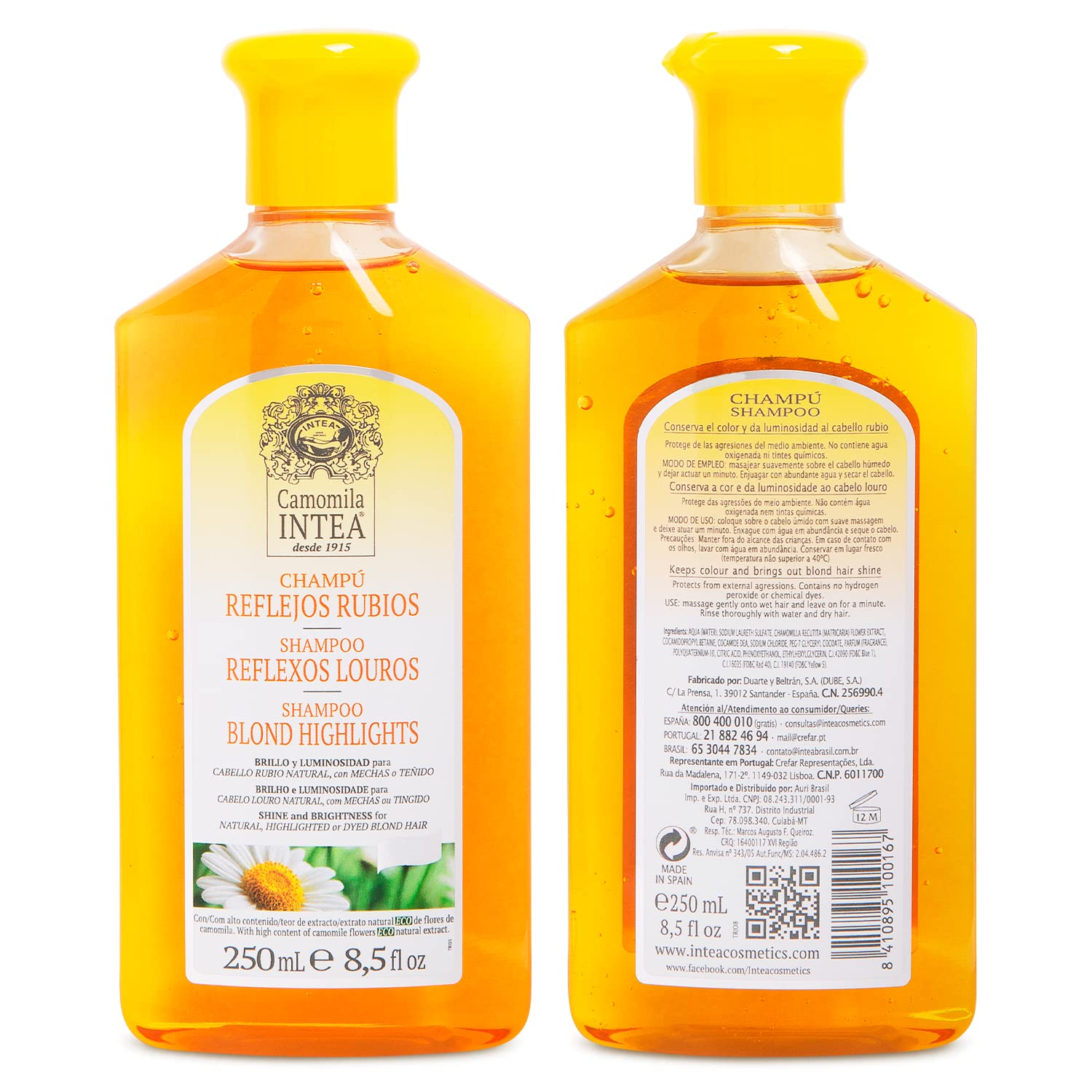 Pharmacist-formulated Intea Chamomile Shampoo bottle emphasizes trusted daily care.