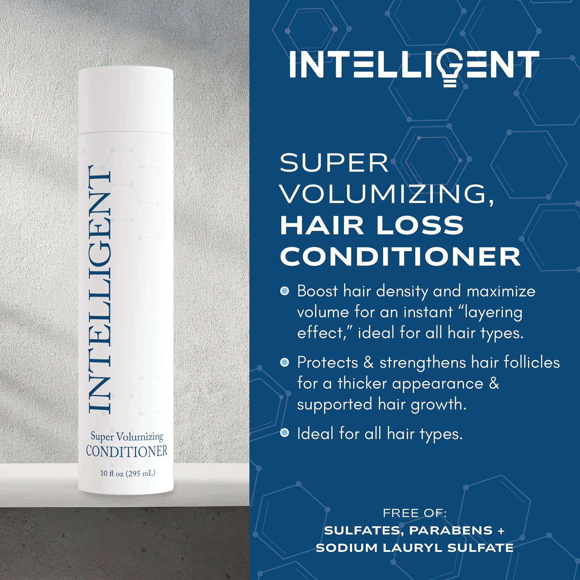 Hands massage Intelligent conditioner into hair for detangling and nourishment.