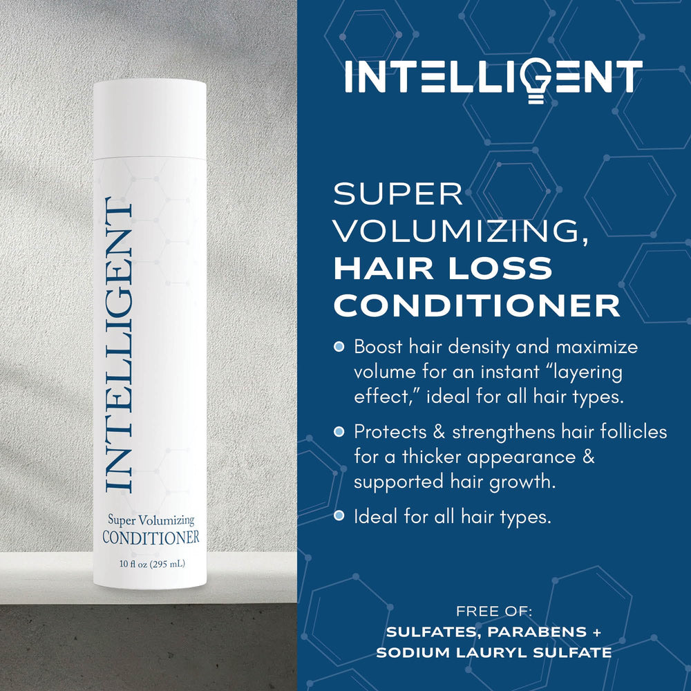 Hands massage Intelligent conditioner into hair for detangling and nourishment.