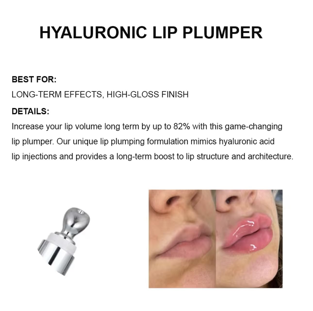 Intense Lip Plumping Lipgloss highlighting hydrating ingredients