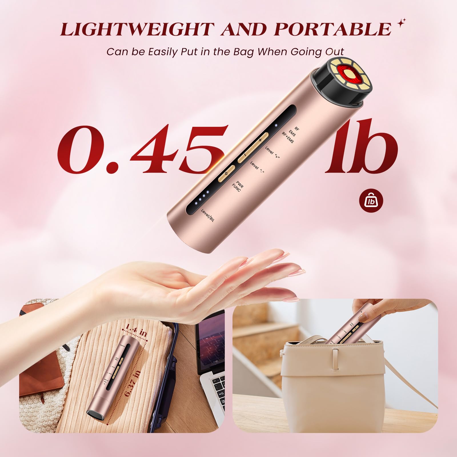 INTEO Microcurren portable design fits in bag