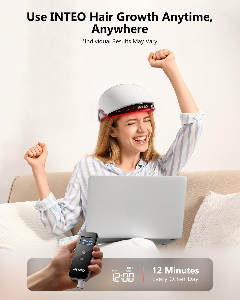 INTEO red light cap with remote control simplifies start and pause.