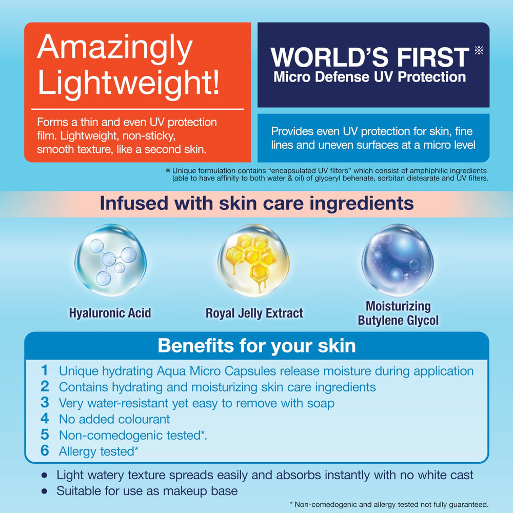 InterZERO UV Aqua Rich infused with hyaluronic acid for subtle hydration.