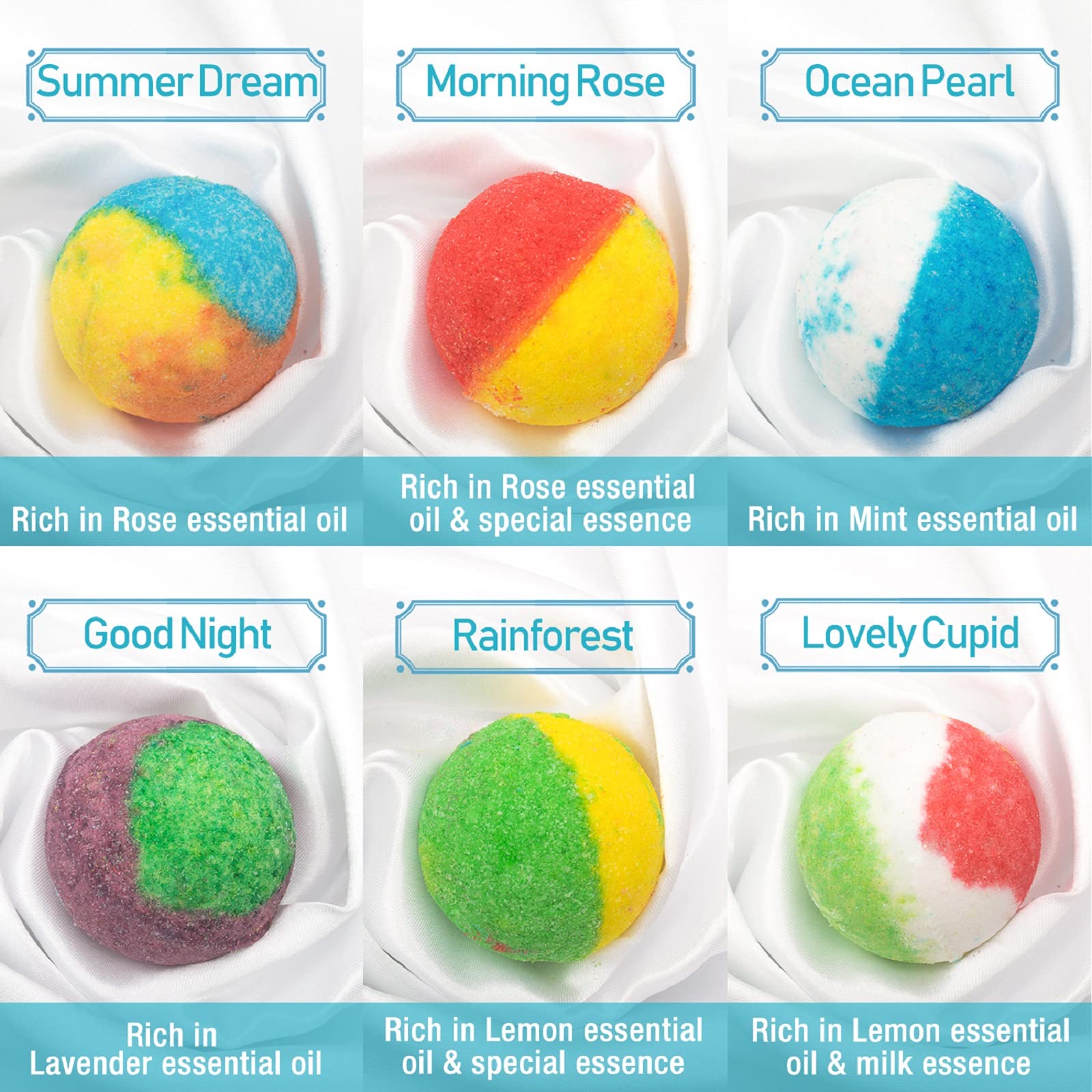 INTEYE bath bombs fizz and color in water for a sensory bath experience.