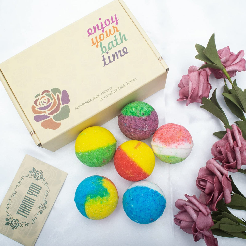 INTEYE bath bombs with grape seed oil moisturize dry skin during a soak.