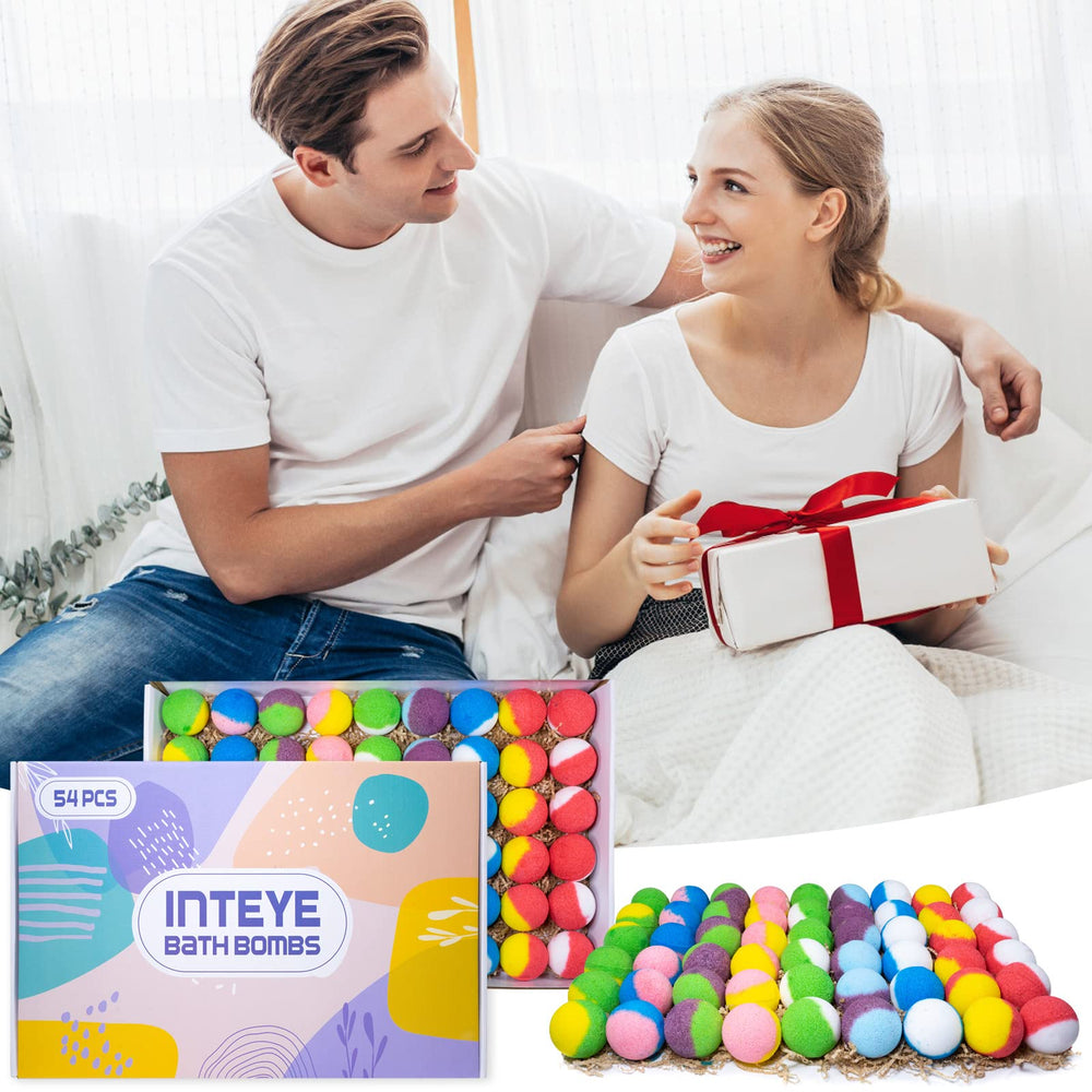 INTEYE luxury bath bombs aroma collection highlighting nine calming scents