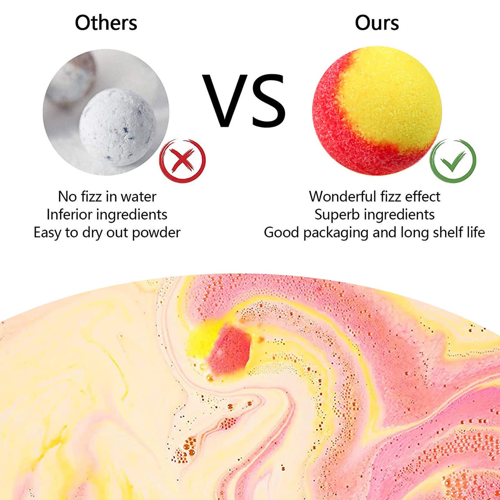 INTEYE luxury bath bombs natural oils closeup highlighting hydrating coconut and grapeseed blend